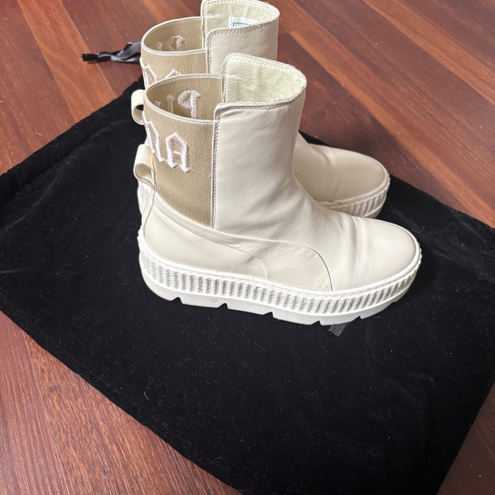 Puma Cream Leather Sneakers